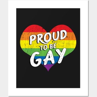 Proud To Be Gay Rainbow Heart Gift graphic Posters and Art